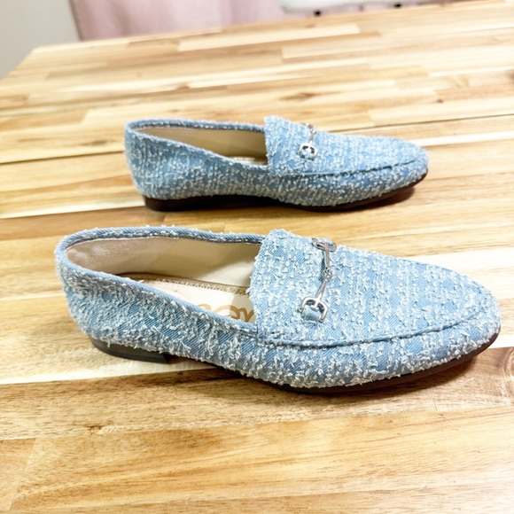 Sam Edelman Loraine Tweed Horse-Bit Denim Loafers in Montrose Blue size 6.5 - Picture 9 of 15